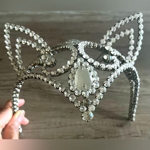 Jewel Rhinestone Cat Ears Headpiece Headband